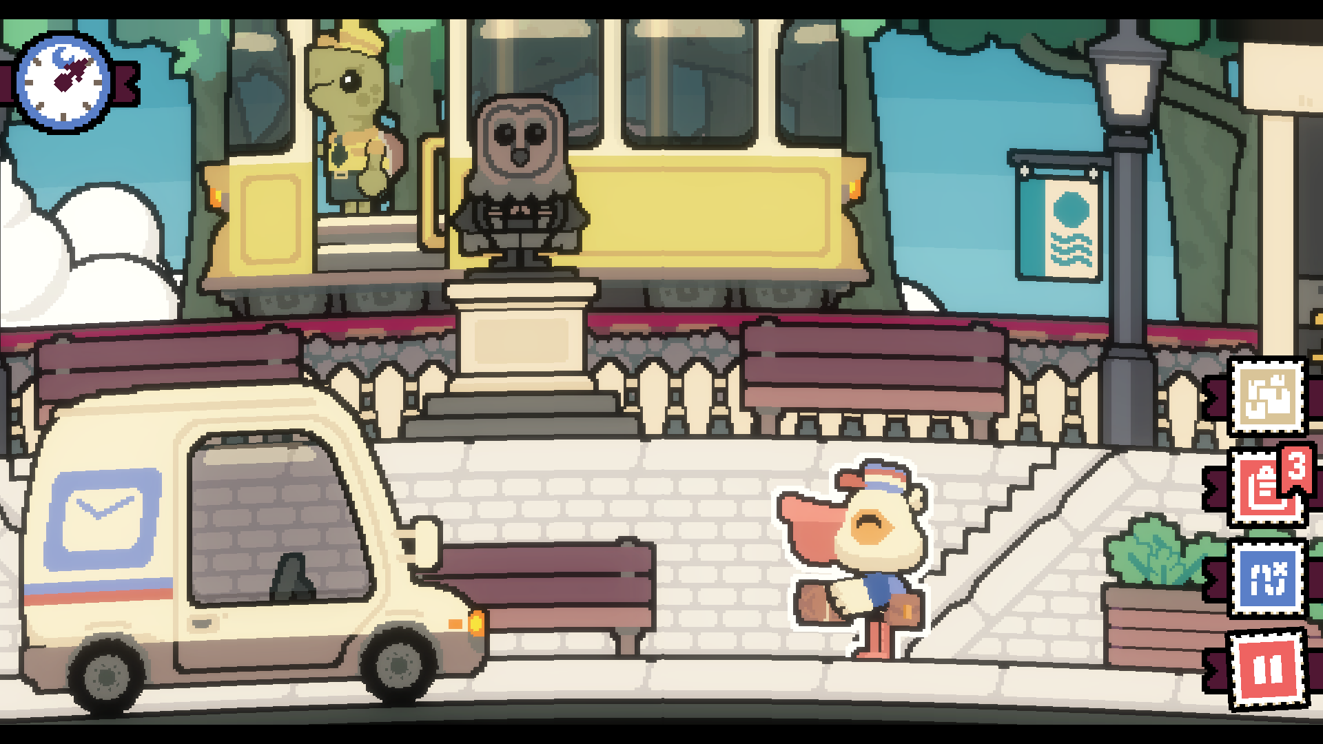 Pepper in the town plaza